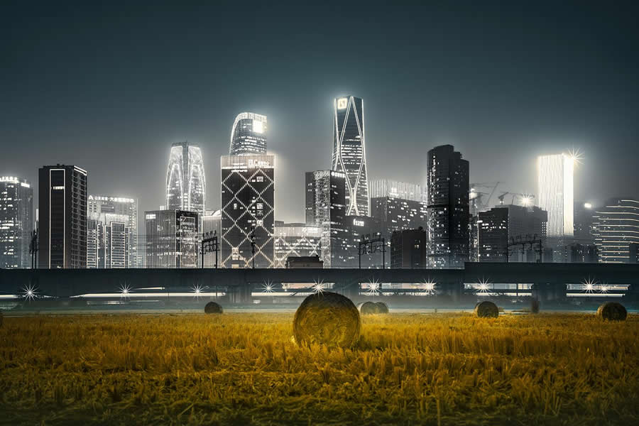 Urbanity Over the Rice Fields by Hanjun Zhang, China Mainland - Sony World Photography Awards 2026 Open Competition Winners