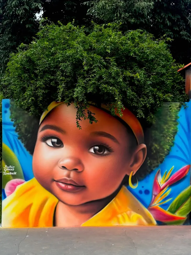 Roots of Innocence Street Art Wall Murals by Fabio Gomes