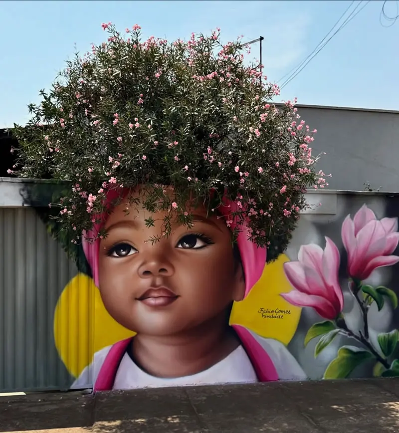 Crowned by Spring Street Art Wall Murals by Fabio Gomes