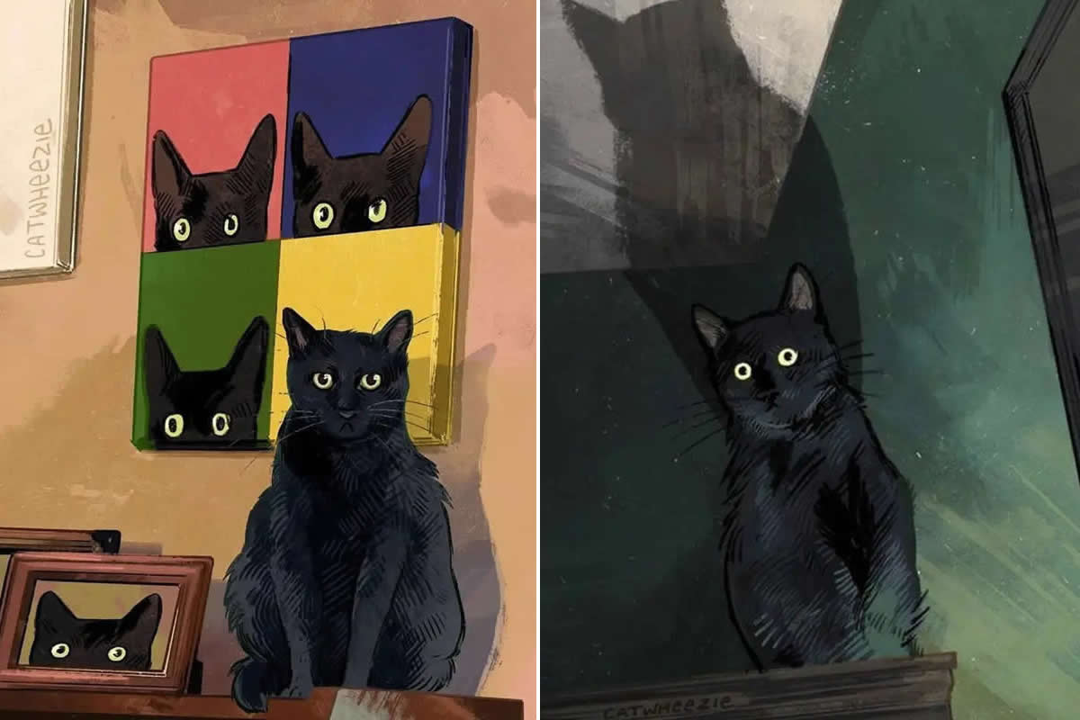 20 Delightful Black Cat Illustrations That Will Instantly Make You Smile