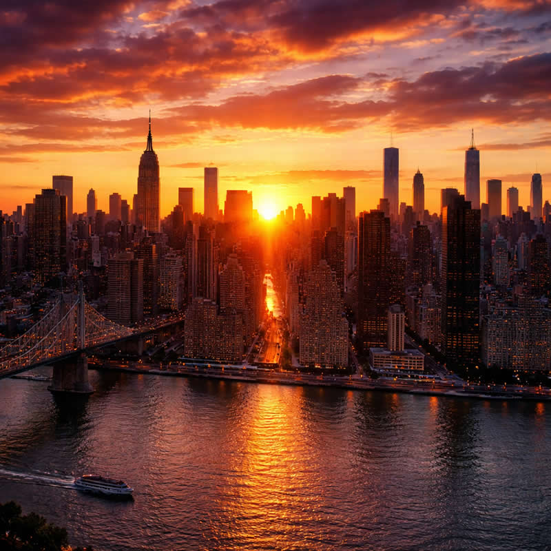 Manhattanhen New York Sunset Photography