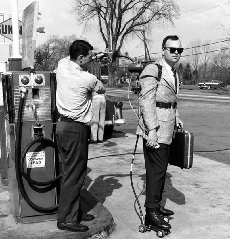 33 Unseen Photographs That Reframe American History 63 Petrol-powered motorized roller skates 1961.