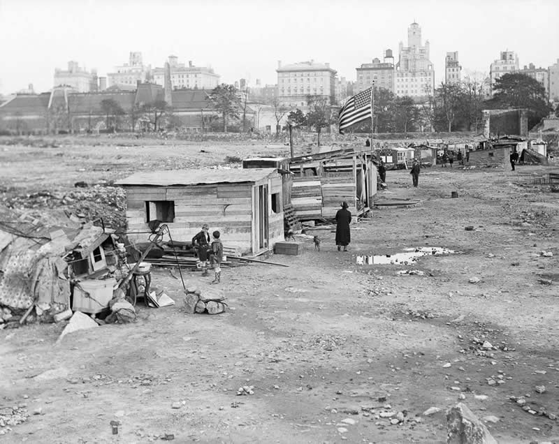 33 Unseen Photographs That Reframe American History 65 A Hooverville in Central Park, New York City. 1933