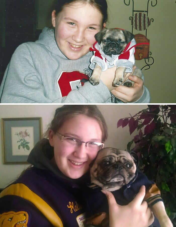 My Dog And I - 2007 And 2014 - Adorable Photos of Pets with Humans