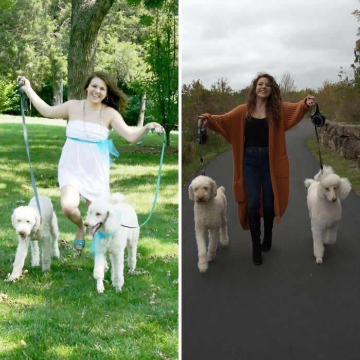Family Pics 10 Years Apart - Adorable Photos of Pets with Humans