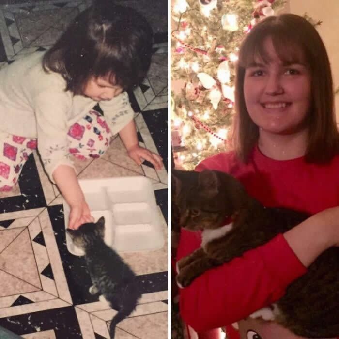 Then vs. Now. Happy (Almost) 20 Years! - Adorable Photos of Pets with Humans