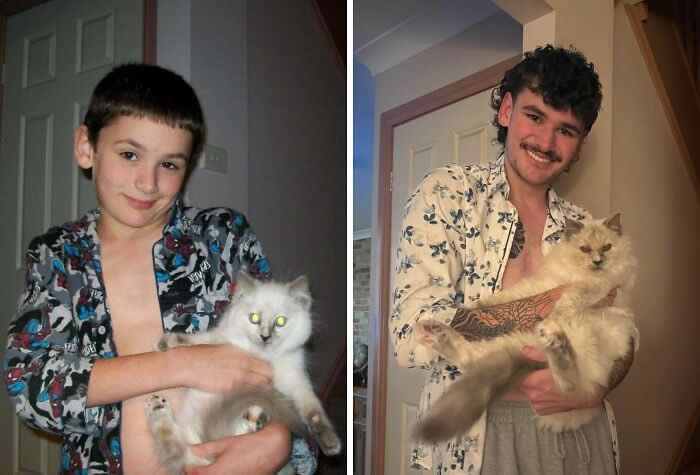 Me And My Cat, 15 Years To This Day Since We Got Her - Adorable Photos of Pets with Humans