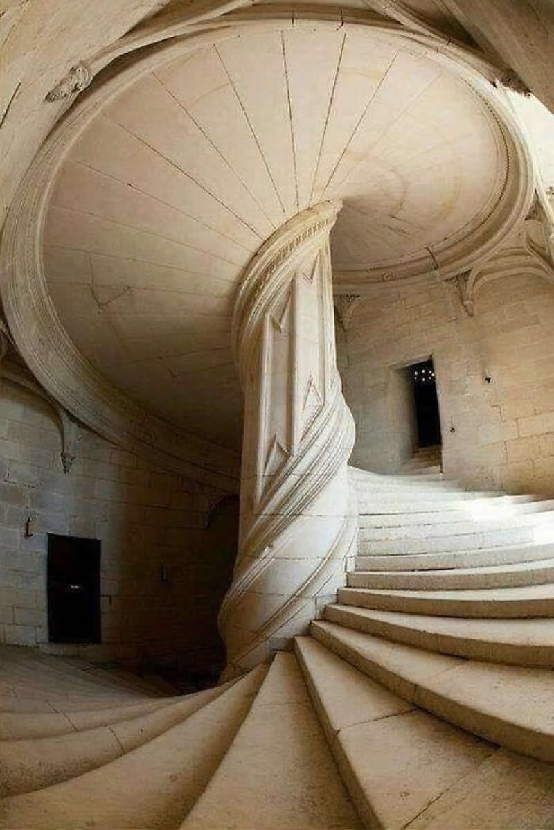 A Renowned Spiral Staircase Designed By Leonardo Da Vinci In 1516