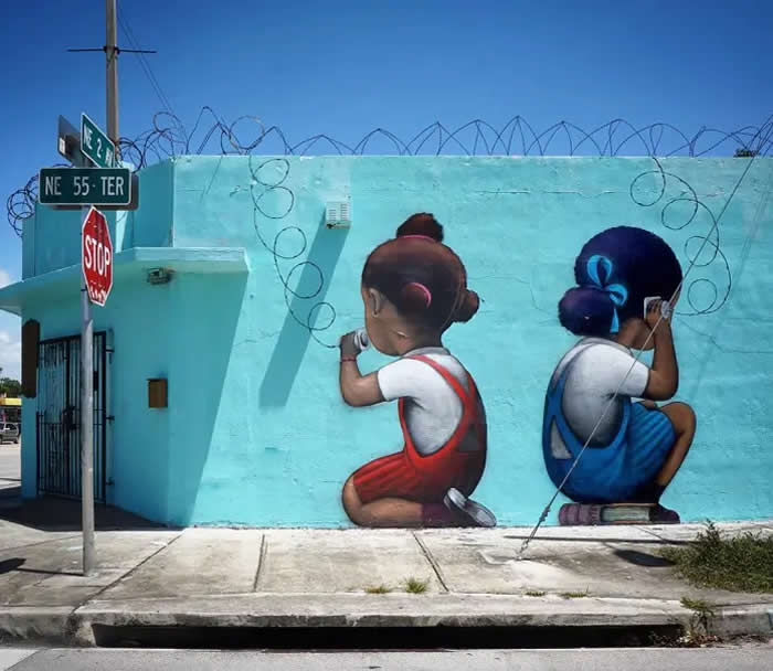 Telef&ograve;n - By Seth in Little Haiti, Miami, USA  - Clever Street Art Photos