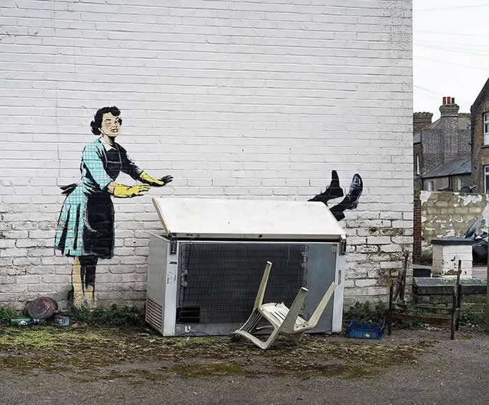 Clean Up Gone Wrong: A Darkly Funny Take on Housework - Clever Street Art Photos