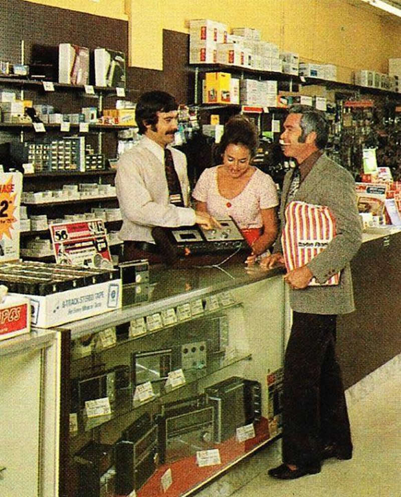 At the height of its popularity, RadioShack was the go-to destination for audio enthusiasts and tinkerers alike, whether they needed to replace woofers, tweeters, or track down just about any electronic component imaginable. (1970s)