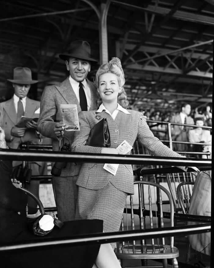 Hollywood Glamor Meets the Thrill of the Track: Raft & Grable at Belmont Park, 1939