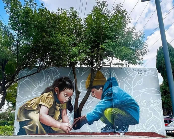 Beautiful Love, Mexico City - Street Art Photos Merge with Nature