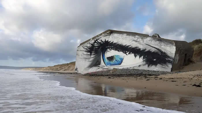 The Eye in Siouville-Hague, France - Street Art Photos Merge with Nature