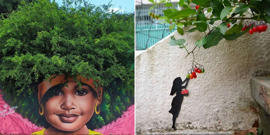 Street Art Photos Merge with Nature