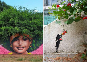 Street Art Photos Merge with Nature