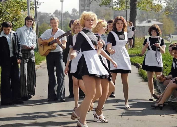 High school graduates in Gorky, Soviet Union, in 1977.