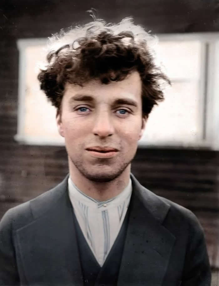 Charlie Chaplin without makeup, 1916