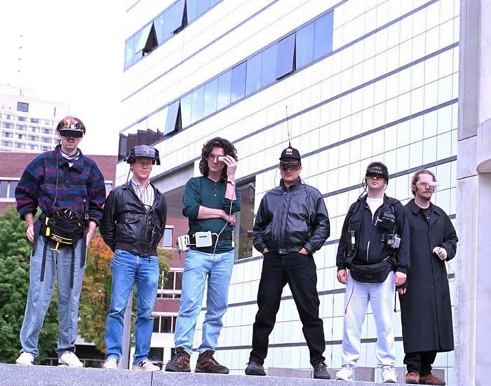 Members of the Wearable Computing Project at MIT. Mid-1990s.