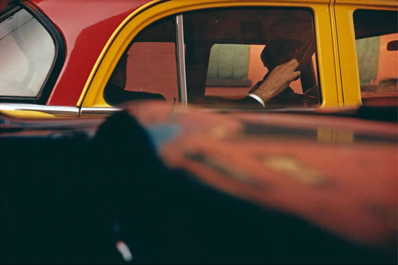 Taxi, 1957 by Saul Leiter - Iconic Color Photos by Legendary Photographers