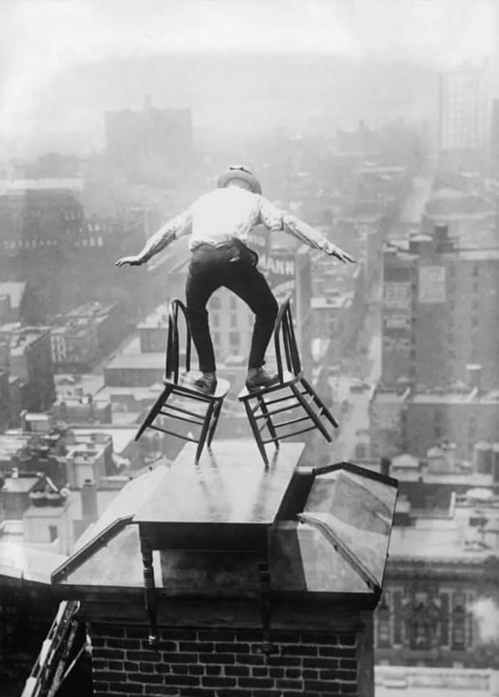 On a roof in New York City, 1910.