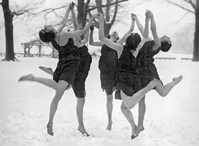 Barefoot Dance in the Snow, New York, 1916.