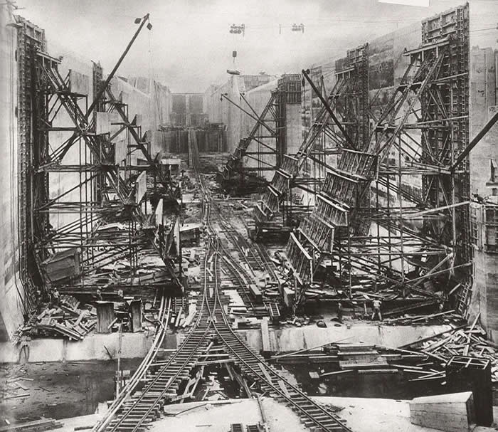 Panama Canal Locks under construction, 1912