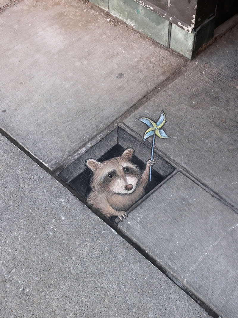 Playful Chalk Art Photos by Artist David Zinn