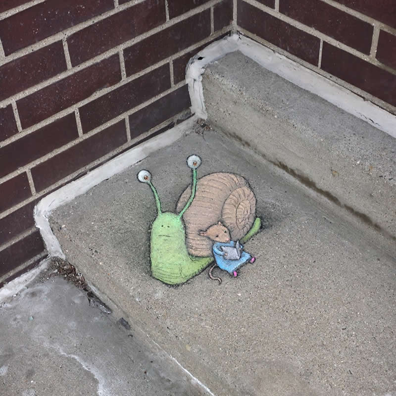 Playful Chalk Art Photos by Artist David Zinn