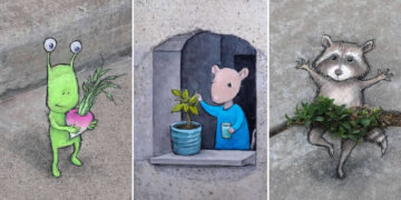 Playful Chalk Art Photos by Artist David Zinn