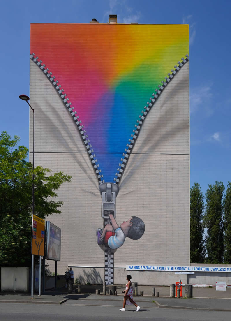 Unzip - Street Art by Seth