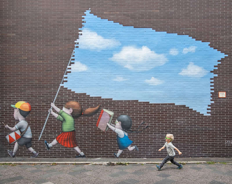 Skipping school - Mannheim, Germany - Street Art by Seth