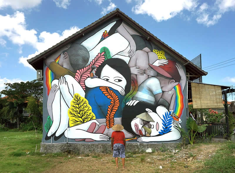 Overcrowded - Canggu, Bali - Street Art by Seth