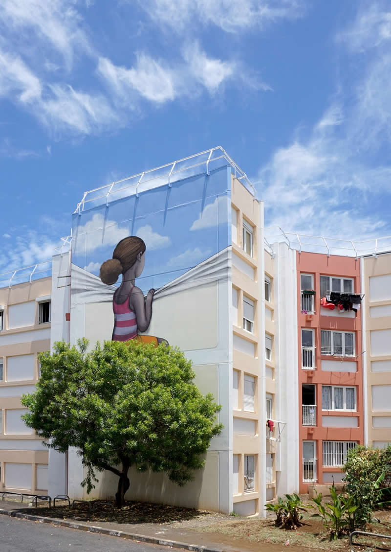 Council Estate Rose des Vents - Le Port, Reunion Island - Street Art by Seth