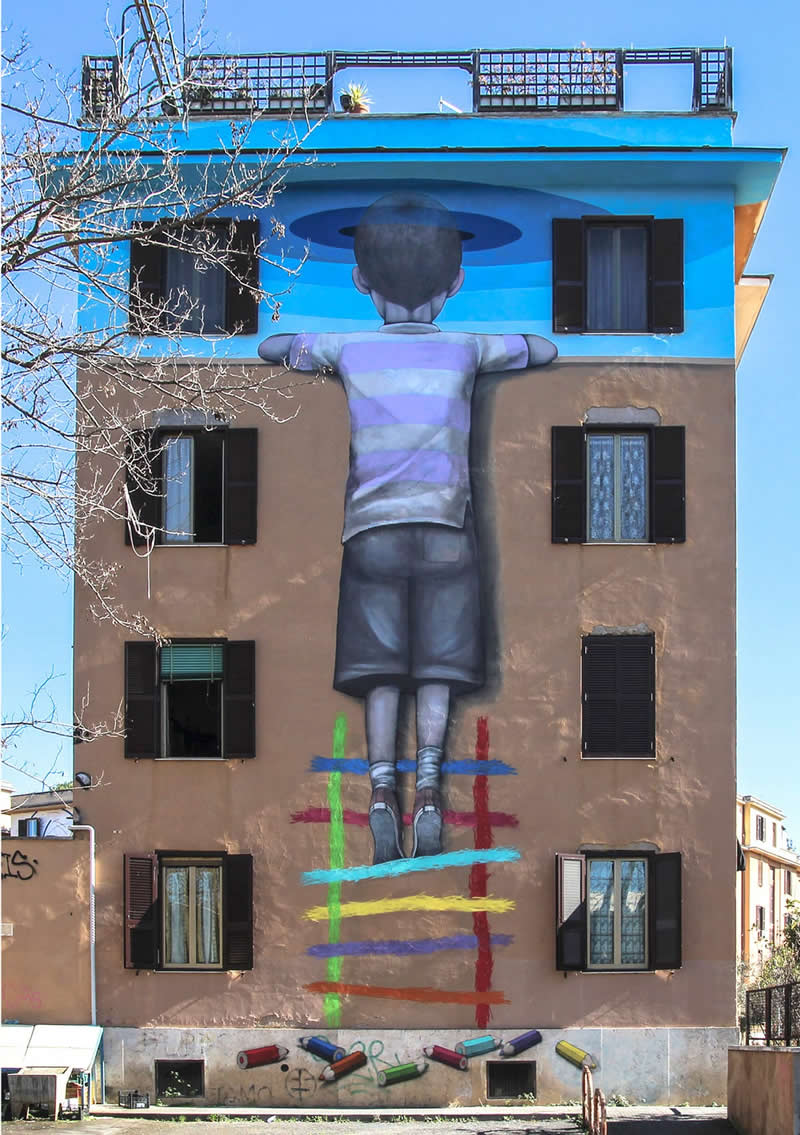 Il Bambino Redemptor - Rome, Italy - Street Art by Seth