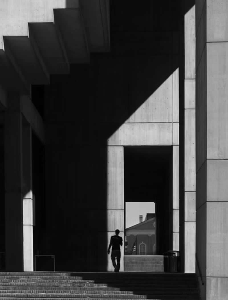 Silhouette, Boston City Hall by Gary Goldsmith, USA - Artist Gallery Awards Black and White Winners