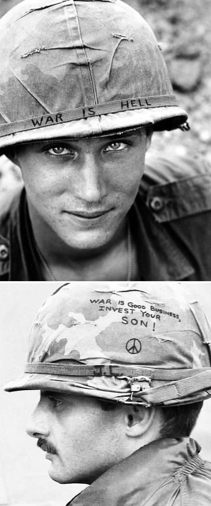 The Story Behind America: 35 Historical Photos Worth a Closer Look 62 Helmet Graffiti