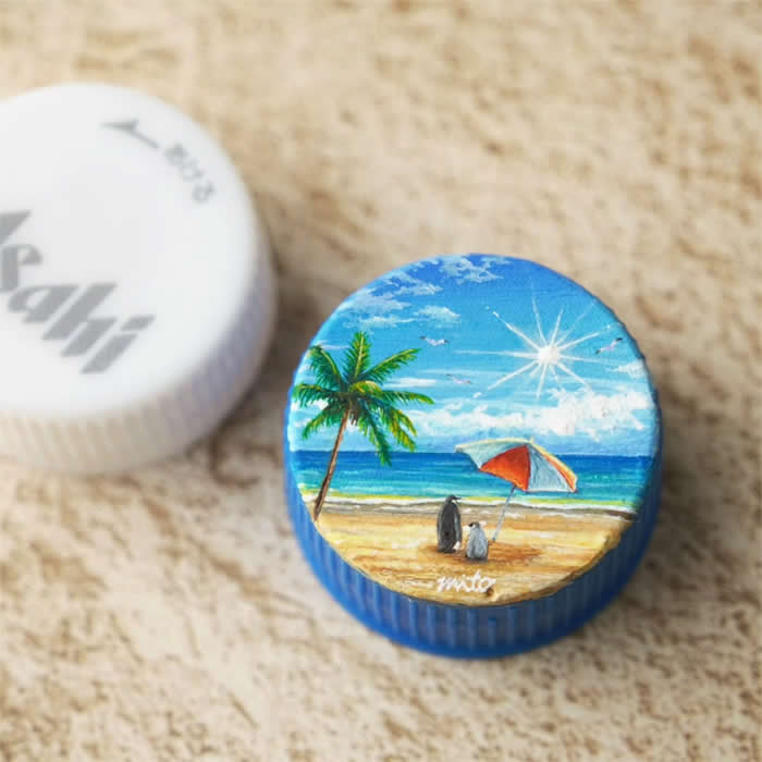 Hyper-Detailed Bottle Cap Paintings by Mito Nishikura
