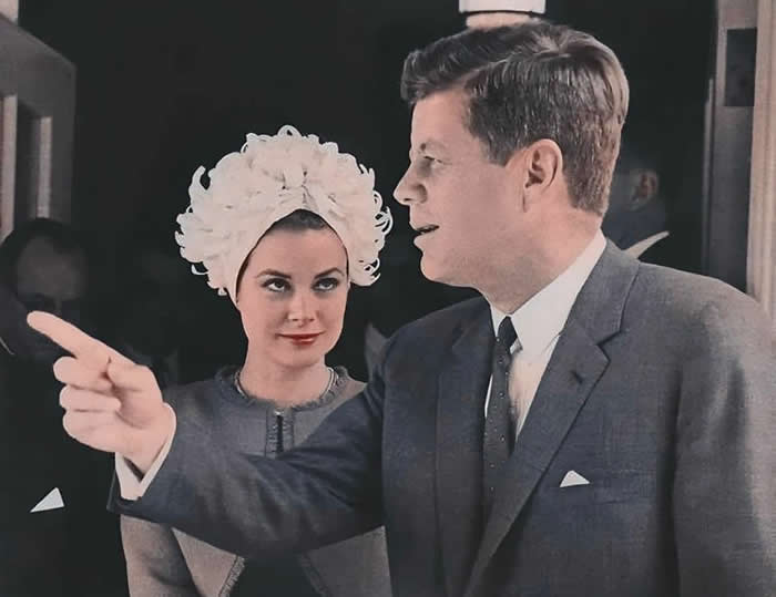 Princess Grace of Monaco visiting JFK at the White House, 1961.