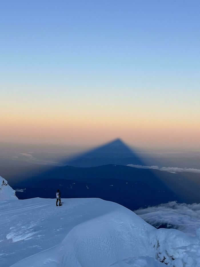 Visual Therapy: 33 Satisfying Photos Celebrating Perfect Symmetry and Balance 52 MT Hood’s Shadow