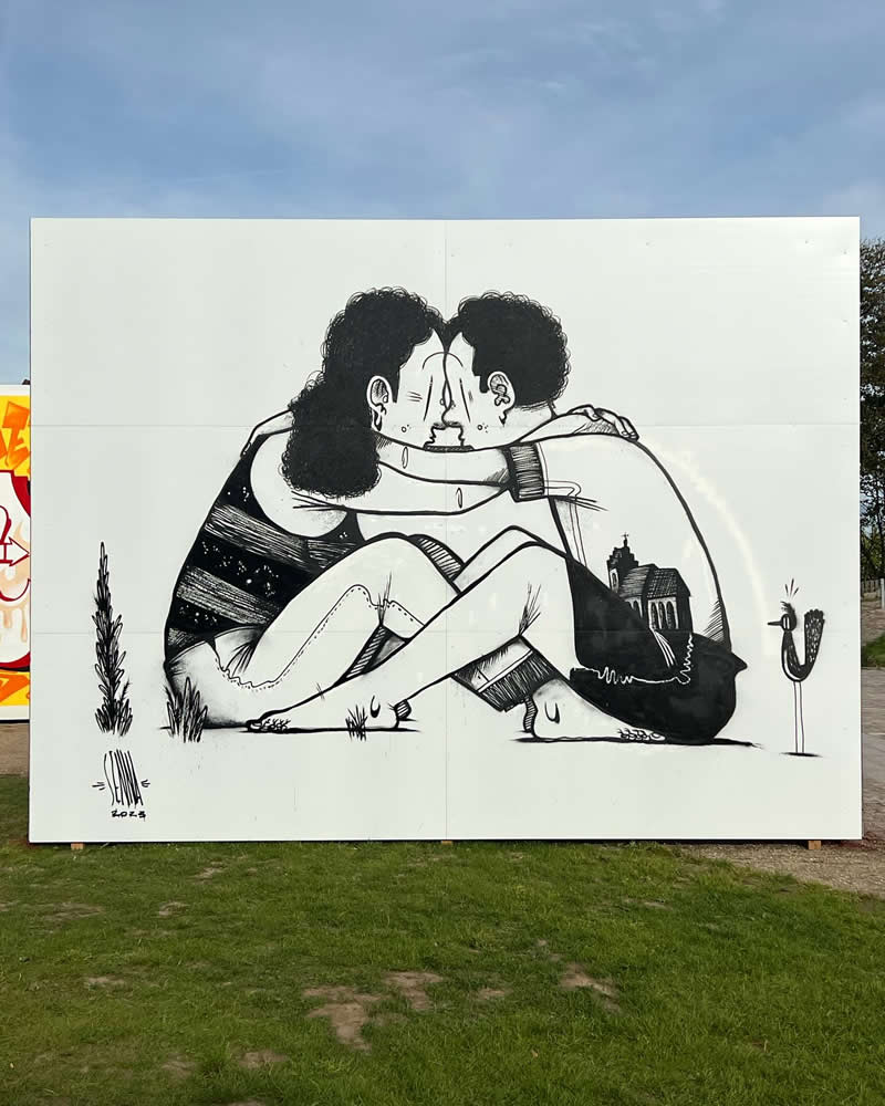 Terra em Transe - Another mural in Naevsted, Denmark - Thought-Provoking Murals by Alex Senna