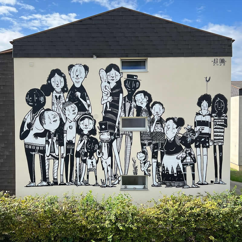 Multiverse - Mural made in medieval town of Estavayer-le-Lac, Switzerland - Thought-Provoking Murals by Alex Senna