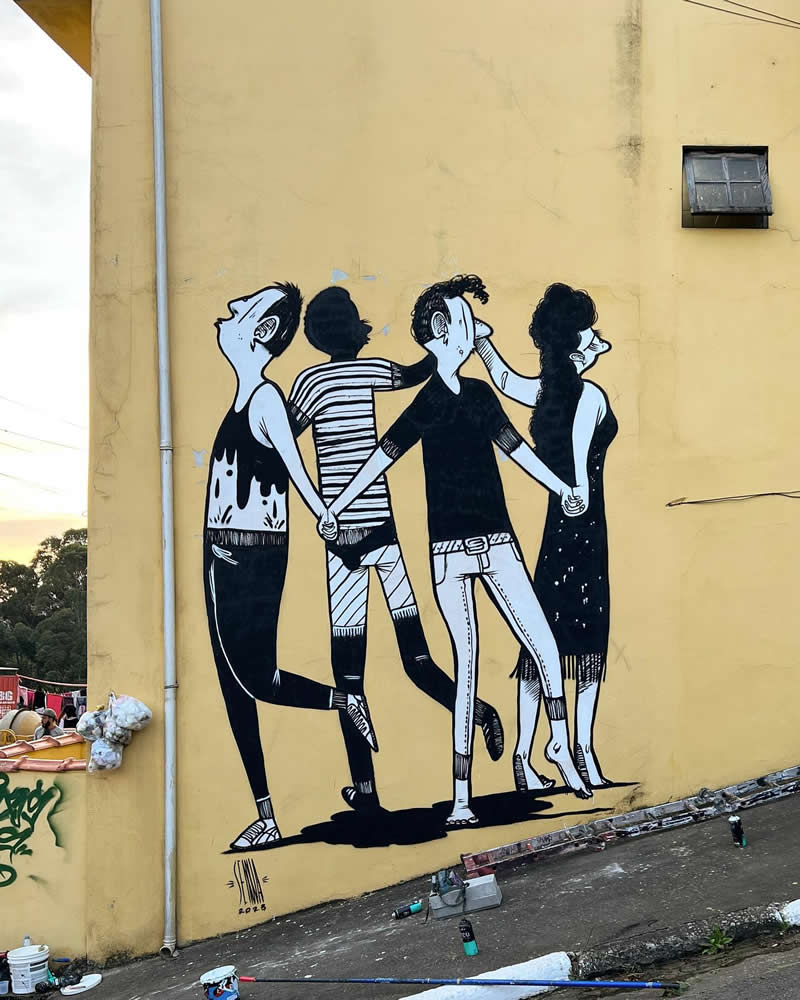 May Tree - Painting done in Caieiras - Thought-Provoking Murals by Alex Senna
