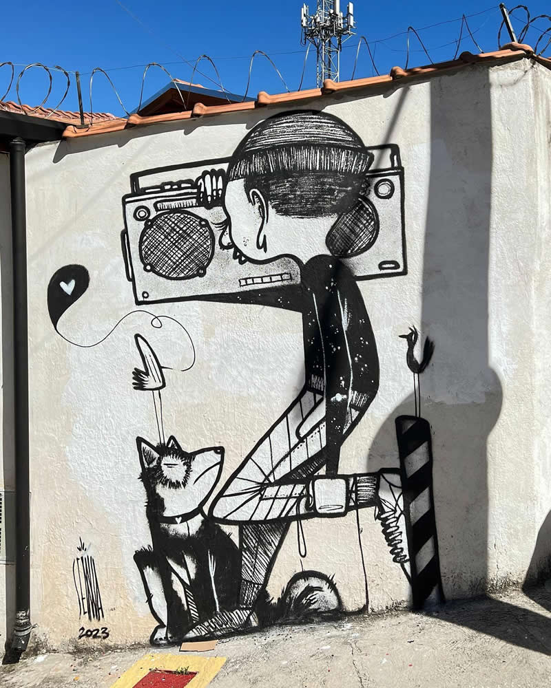 A thousand trout and a thousand tricks, but always a thousand degrees - Thought-Provoking Murals by Alex Senna