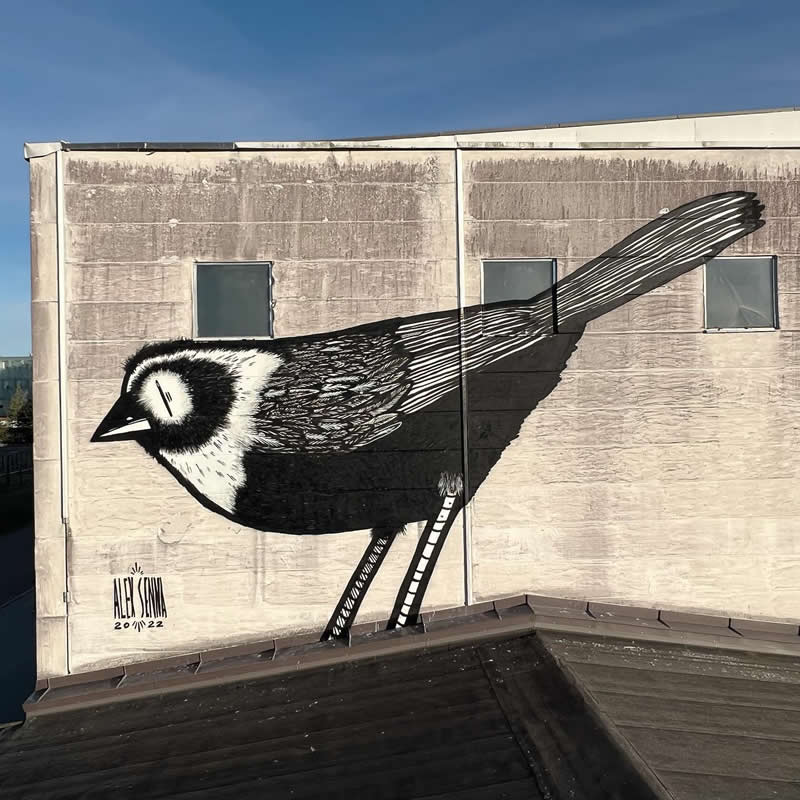 Immigrant - I had the opportunity to represent a simple animal, but one with a very strong meaning for me: Freedom - Thought-Provoking Murals by Alex Senna