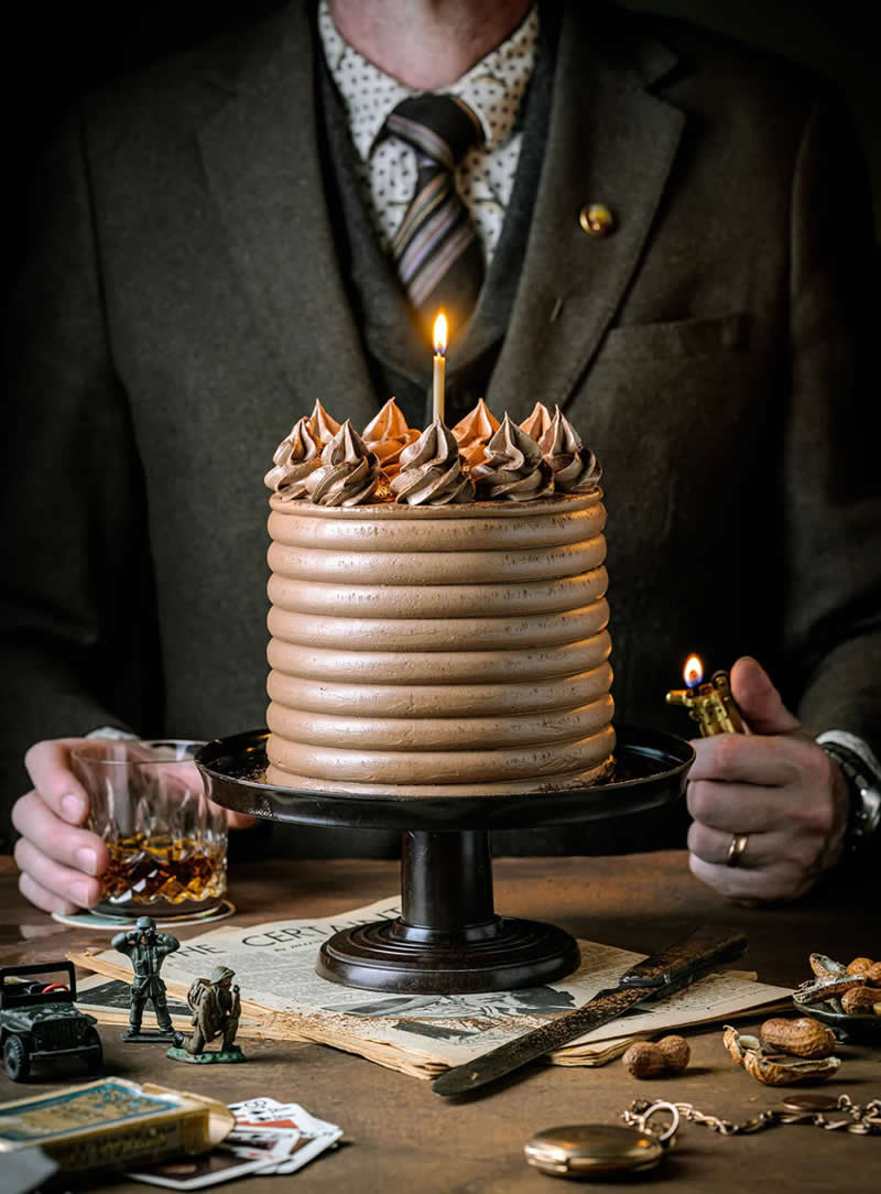 A Mid-Century Man and his Cake. Winner of the Cake Award. | Claudia Anton/World Food Photography Awards sponsored by Bimi