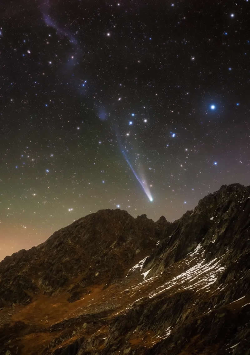 Comet C/2025 A6 (Lemmon) Over the Swiss Alps by Jakob Sahner - Tujetsch, Graub&uuml;nden, Switzerland - Astronomy Photographer of the Year 2026 shortlists