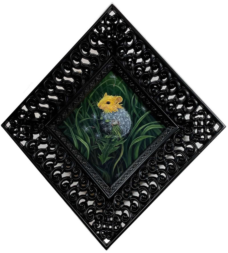 30 Mesmerizing Wildlife Paintings by Molly Devlin Filled With Flowers, Feathers, and Fantasy 47 Wishful Weeds - Wildlife Paintings by Molly Devlin