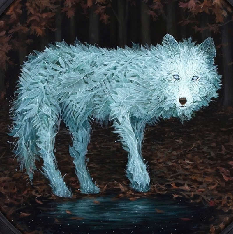 30 Mesmerizing Wildlife Paintings by Molly Devlin Filled With Flowers, Feathers, and Fantasy 62 The Vanishing Pool - Wildlife Paintings by Molly Devlin