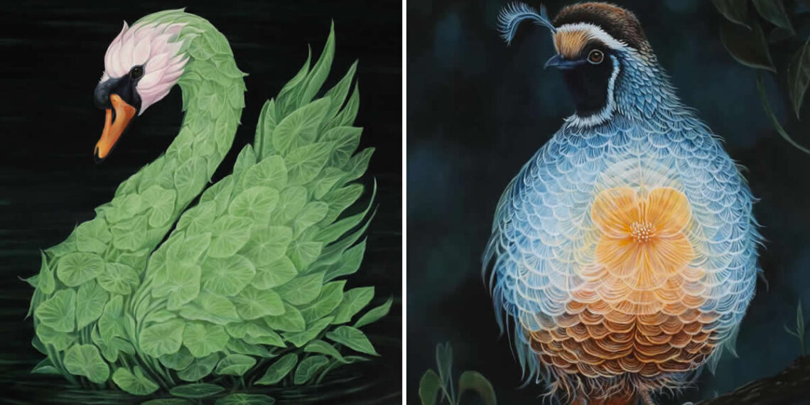 30 Mesmerizing Wildlife Paintings by Molly Devlin Filled With Flowers, Feathers, and Fantasy 32 Wildlife Paintings by Molly Devlin